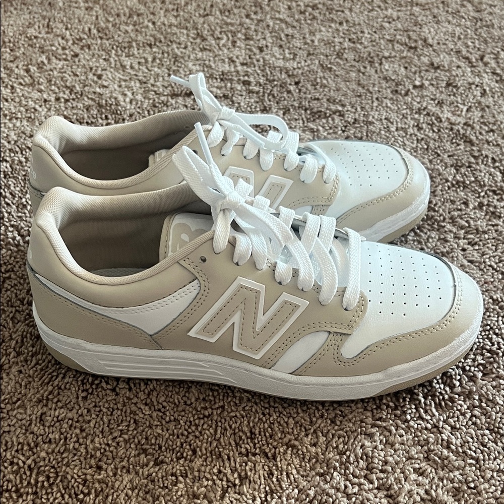 New Balance Women’s Cream and White Sneakers